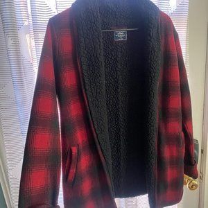 Red Flannel Shacket, Fleece Lined size M